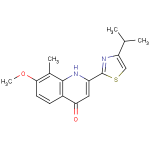CAS No:923289-21-8 7-methoxy-8-methyl-2-(4-propan-2-yl-1,3-thiazol-2-yl)-1H-quinolin-4-one