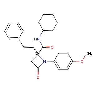 CAS No:924311-08-0 (2R)-N-cyclohexyl-1-(4-methoxyphenyl)-4-oxo-2-[(E)-2-phenylethenyl]<br />azetidine-2-carboxamide