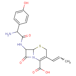 CAS No:92665-29-7 (6R,<br />7R)-7-[[(2R)-2-amino-2-(4-hydroxyphenyl)acetyl]amino]-8-oxo-3-[(E)-prop-<br />1-enyl]-5-thia-1-azabicyclo[4.2.0]oct-2-ene-2-carboxylic acid