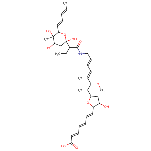 CAS No:93522-10-2 2,4,6-Heptatrienoicacid,7-[tetrahydro-3-hydroxy-5-[2-methoxy-1,3-dimethyl-7-[[1-oxo-2-[tetrahydro-2,4,5-trihydroxy-5-methyl-6-(1,3-pentadien-1-yl)-2H-pyran-2-yl]butyl]amino]-3,5-heptadien-1-yl]-2-furanyl]-