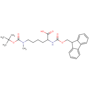 CAS No:951695-85-5 (2S)-2-(9H-fluoren-9-ylmethoxycarbonylamino)-6-[methyl-[(2-methylpropan-<br />2-yl)oxycarbonyl]amino]hexanoic acid