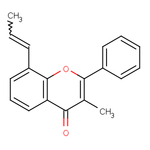 CAS No:97070-55-8 3-methyl-2-phenyl-8-prop-1-enylchromen-4-one