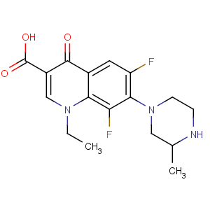 CAS No:98079-51-7 1-ethyl-6,<br />8-difluoro-7-(3-methylpiperazin-1-yl)-4-oxoquinoline-3-carboxylic acid