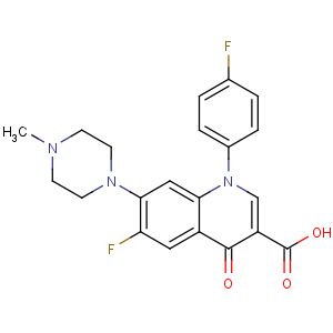 CAS No:98106-17-3 6-fluoro-1-(4-fluorophenyl)-7-(4-methylpiperazin-1-yl)-4-oxoquinoline-3-<br />carboxylic acid